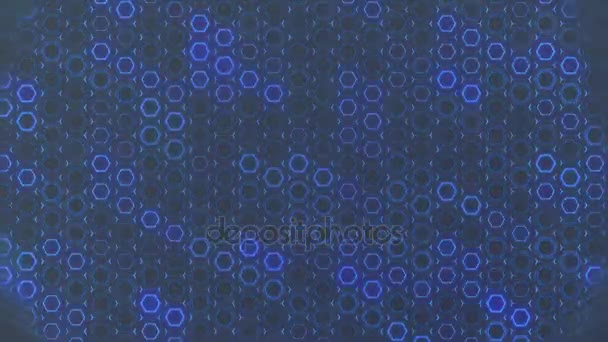 Fondo loopable abstracto, pared intermitente de estrellas azules. Gráficos informáticos — Vídeos de Stock