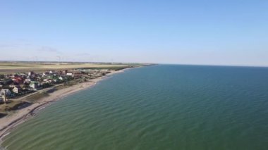 Deniz enerji Rüzgar türbinleri hava görünümünü. Hava atışı