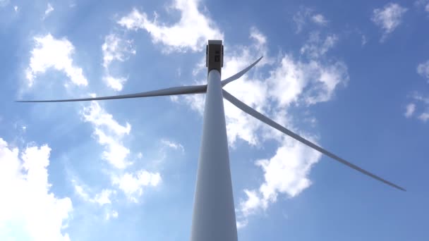 Průmyslové vítr motor dodává zadní pohled na bioenergia. Detailní záběr — Stock video