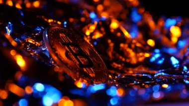 Bitcoin - Btc - Bit sikke. Arka plan üzerinde döndürme