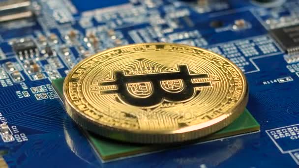 Nieuwe crypto valuta bitcoin en computer vergoeding Financiën — Stockvideo