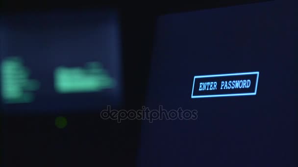 Corrija a senha para fazer login. Fundo preto. Fechar — Vídeo de Stock