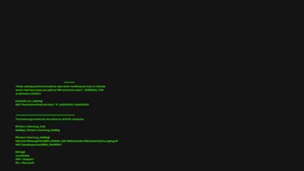 Programovací kód spouštějící terminál obrazovky počítače — Stock video