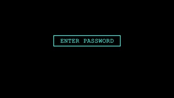 Inserimento di password animato sullo schermo del computer — Video Stock