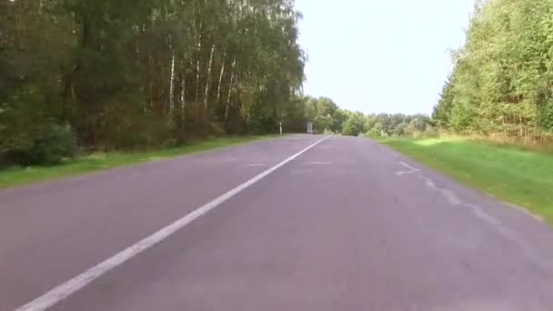 Traveling by car on smooth paved road — Stock Video