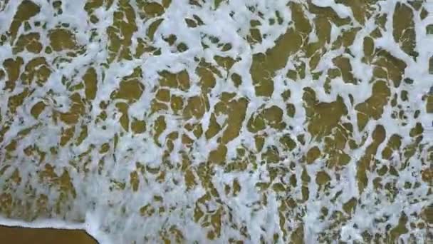 Aerial view of the sand which covers the foam. Aerial survey — Stock Video