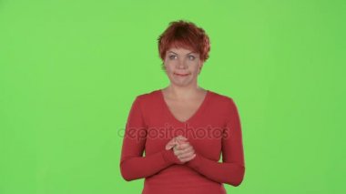 Kadın düşünüyor farklı teoriler öğrendim. Yeşil ekran