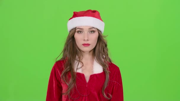 Santas Assistent lächelt. Green Screen. Nahaufnahme — Stockvideo