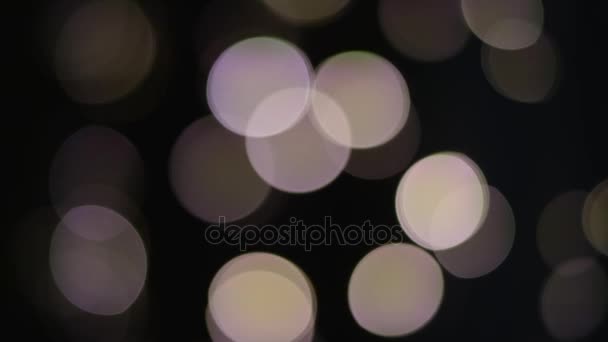 Abstrakte Lichter weißer Bokeh schwarzer Hintergrund — Stockvideo