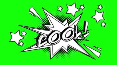 Komik animasyon kabarcık dışında kelime serin Sineklerin Tanrısı. Yeşil ekran