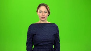 Kadın arkadaşıyla kızgın. Yeşil ekran