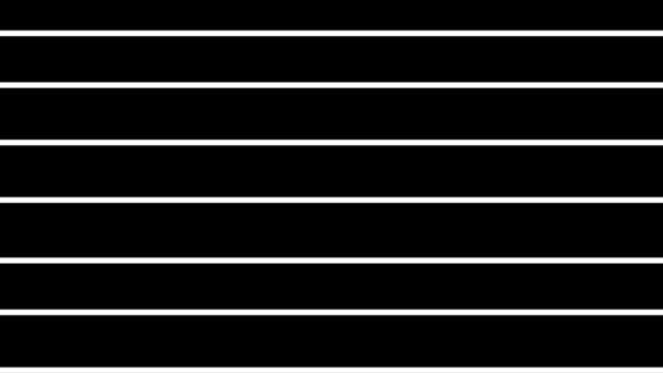 Líneas horizontales blancas que suben sobre un fondo negro — Vídeo de stock