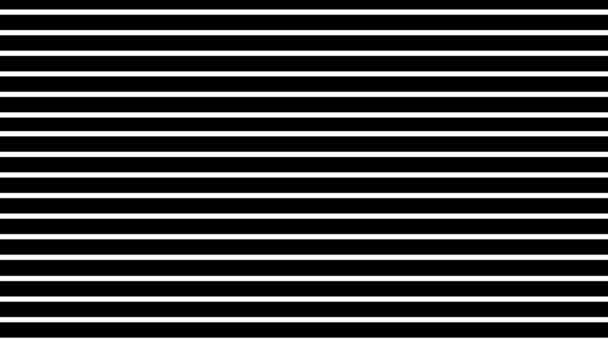 Abstração gráfica de linhas brancas horizontais subindo sobre fundo preto — Vídeo de Stock