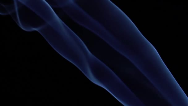 Blauer Rauch abstrakte Zeitlupe auf schwarzem Hintergrund. — Stockvideo