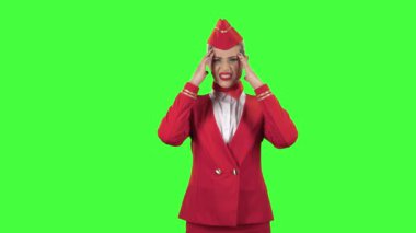 Kız bir baş ağrısı muzdarip. Yeşil ekran