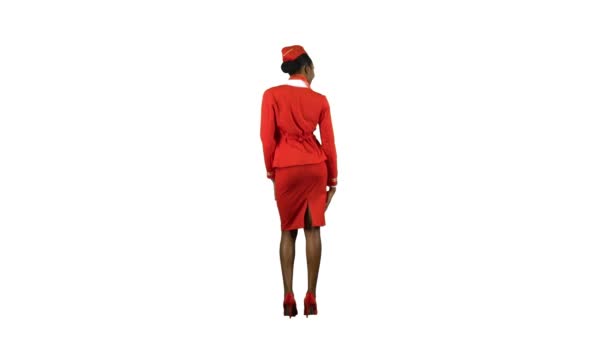 Fille afro-américaine dansant avec son dos. Canal alpha. Vue arrière 