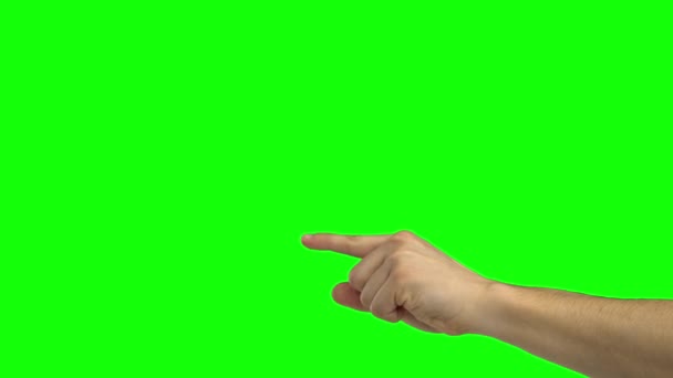 Arm of man pointing three paragraphs. Green screen. Close up — 비디오