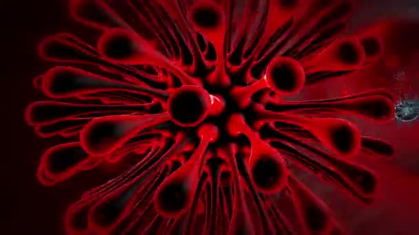 Инфицированный вирус в крови. Концепция коронавируса. Также известен как 2019-nCov. 3D рендеринг . — стоковое видео