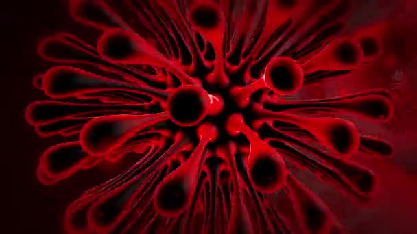Vírus infectado dentro do sangue. Conceito de coronavírus. também conhecido como 2019-nCov. Renderização 3D . — Vídeo de Stock