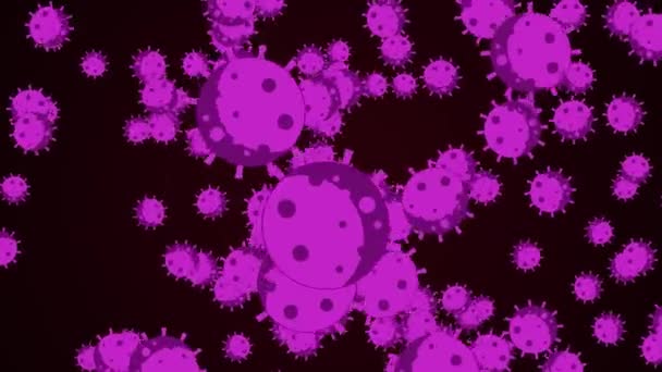 顕微鏡下の微生物や細菌。コロナウイルスの概念。アルファチャンネル. — ストック動画