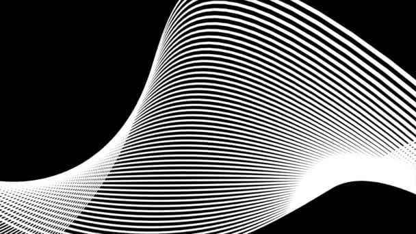Digitální bílá vlna na černém pozadí abstraktní název rozmazané animace částice bezešvé. — Stock video