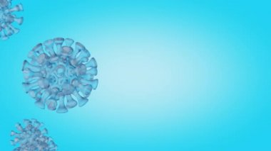 Coronavirus animasyon 3D görüntüler şiddetli akut solunum sendromu. Virüs kürelerini rastgele hareket ettiren biçim