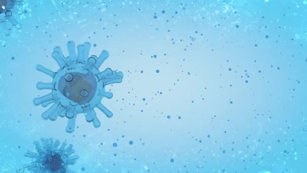Animação por coronavírus Imagens 3D Síndrome respiratória aguda grave. Textura em forma de esferas de vírus em movimento aleatório — Vídeo de Stock