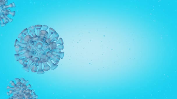Animación por Coronavirus Imágenes 3D Síndrome respiratorio agudo severo. Textura en forma de esferas de virus en movimiento aleatorio — Vídeos de Stock