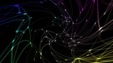 Kavis hareketindeki soyut noktalar ve çizgiler. Karanlık yapı alanındaki aydınlatma yolu.