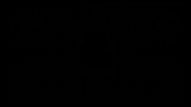 검은 바탕에 흰색 폴카 점이 있다. 중심적으로 자라고 있는 나선형 구조의 고리 전환 — 비디오