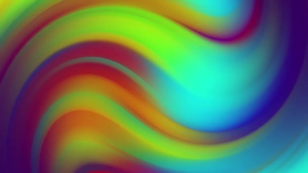 Parlak renksiz döngü bükülmüş gradyan arka plan 3D çizgiler renkli mor mavi çizgiler dalgalanan — Stok video