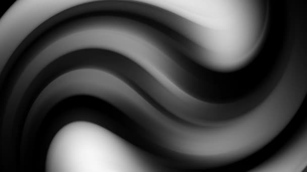 Preto e branco sem costura loop trançado fundo gradiente. Design futurista desfocado abstrato — Vídeo de Stock