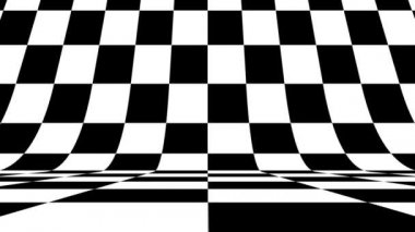 Siyah ve beyaz desenli kontroller dikey. Gelecekteki geometrik desenler hareket arkaplanı