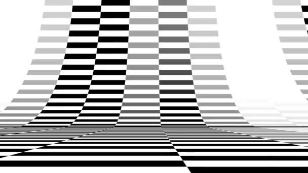 Texture d'écran numérique pixellisée avec un motif changeant aléatoire monochromatique noir et blanc. Animation couleur — Video