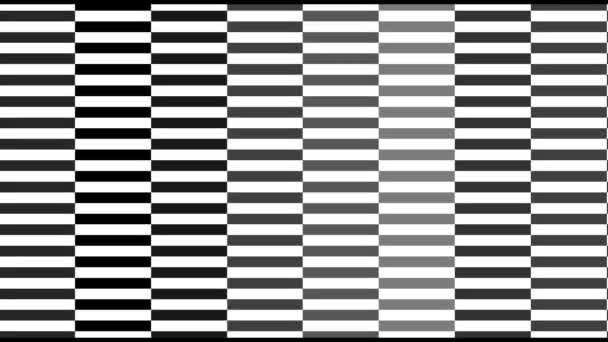 GePixelde digitale schermtextuur met een monochromatisch zwart-wit willekeurig veranderend patroon. Kleuranimatie — Stockvideo