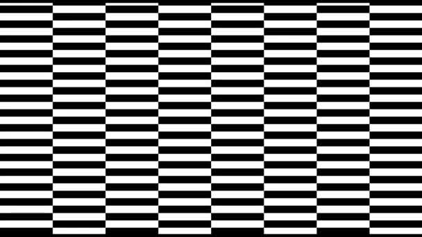 Black and white pattern checkers vertical. Future geometric patterns motion background — Stock Video