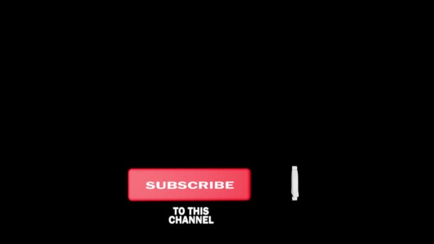 Editorial Footage: Animation of a Subscribe and Notification Button for Youtube motion graphics isolated at alpha channel. — Stock video