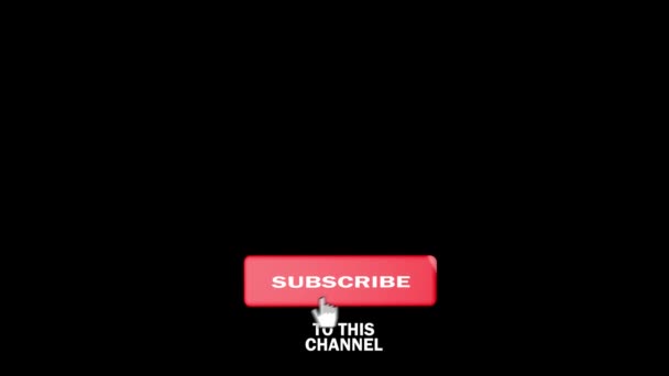Editorial Footage: Animation of a Subscribe and Notification Button for Youtube motion graphics isolated at alpha channel. — Stock video
