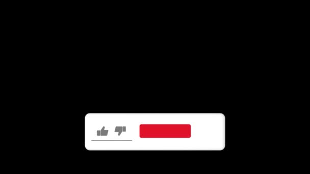 Editorial Footage: Animation of a Subscribe and Like and Notification Button for Youtube motion graphics isolated at alpha channel. — Stock video