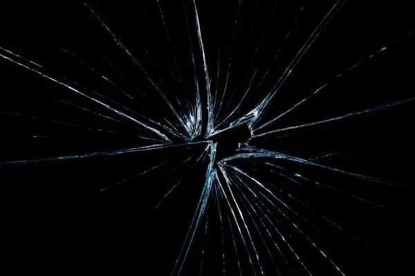 Broken glass dark background — Stock Photo, Image