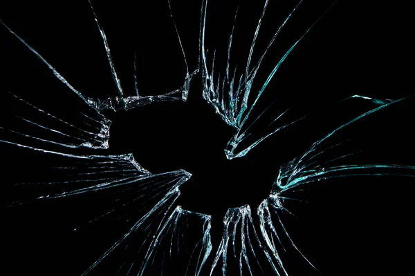 Krossat glas mörk bakgrund — Stockfoto