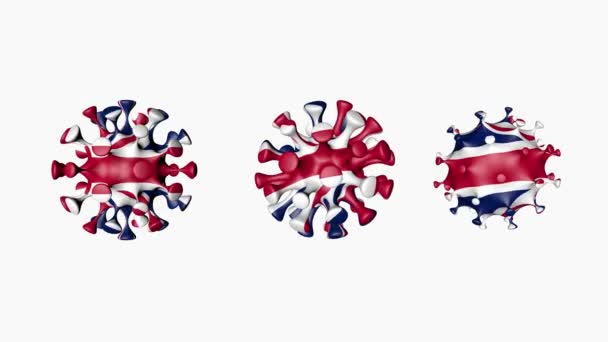 Animação 3D Coronavirus 2019-nCoV da Grã-Bretanha e Irlanda do Norte. Reino Unido ou bandeira britânica em esferas de bola de vírus covid19, sobre fundo branco. Canal Alfa — Vídeo de Stock