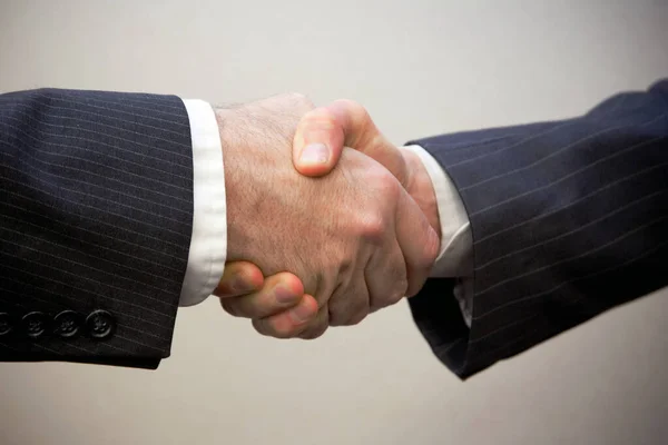 Men Shaking Hands Handshake Close Colleagues Shaking Hands Businessmen Partnership — Stock Photo, Image