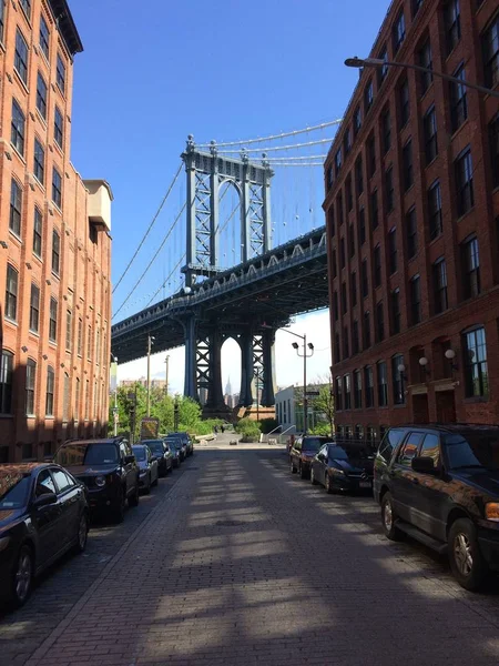 Manhattan Bridge Uitzicht Vanaf Brooklyn — Stockfoto