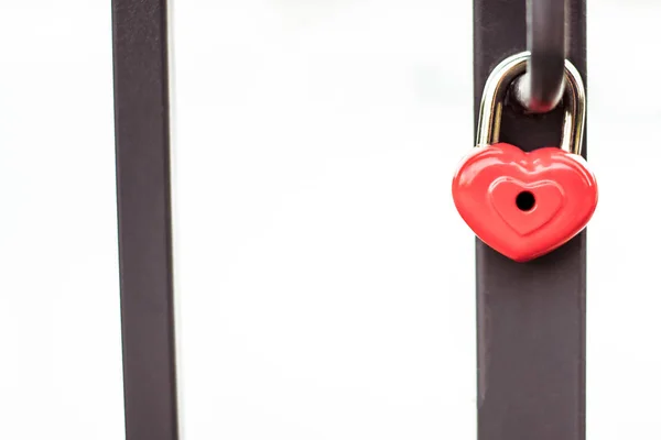 Red Lock Shape Heart Which Symbolizes Love Celebration Valentine Day — Stock Photo, Image