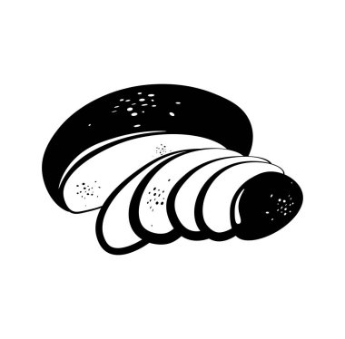 Ekmek. Parçalar kesin. vektör çizim. beyaz izole