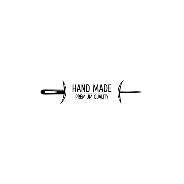 El dikiş. Şerit iğne iplik. Studio rozet dikiş. Shop Logo terzi. Vektör çizim