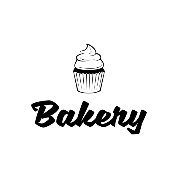 Piekarnia. Wektor Logo Cupcake — Wektor stockowy