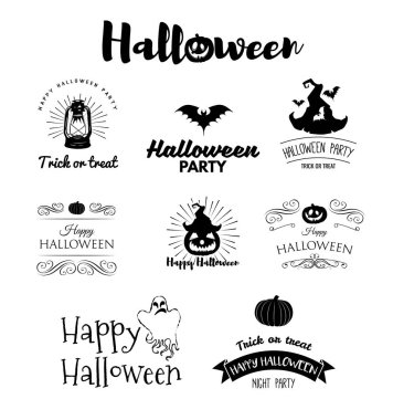 Cadılar Bayramı rozetleri ve Etiketler vektör çizim