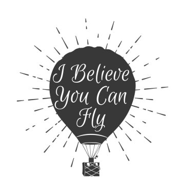 Sıcak hava balonu izole. Vektör çizim. Sıcak hava balonu